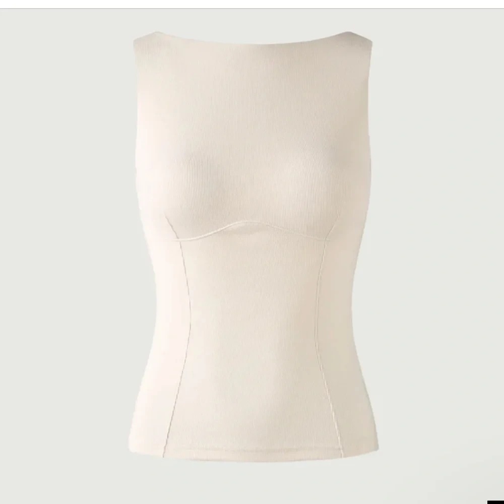 OGL Move XL Plantive Ecosy Bustier Open Back Brami Sleeveless Bra Tank Gardenia